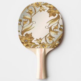 Pala De Ping Pong Golden Wavy deja a Ping Pong Paddle con flores