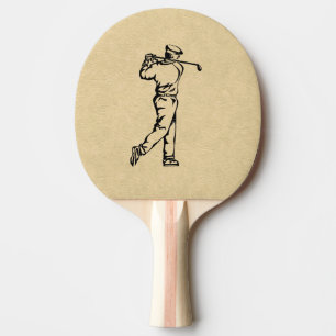 Pala De Ping Pong Golfer Sport Design Leather Look