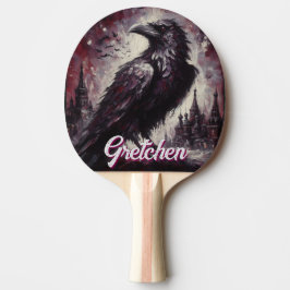 Pala De Ping Pong Gothic Raven Crow Bird Painting Personalized