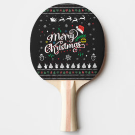 Pala De Ping Pong Graciosa Feliz Navidad