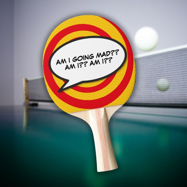 Pala De Ping Pong Gracioso discurso personalizado burbuja Guay moder (Funny Personalized Speech Bubble Modern Cool Ping Pong Paddle)