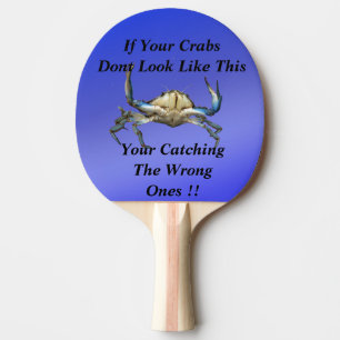 Pala De Ping Pong Gracioso Diseño De Cangrejos Capturados,