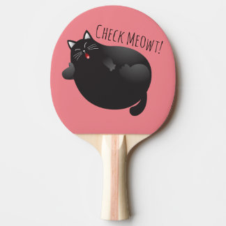 Pala De Ping Pong Gracioso gato Cheque Meowt / Mírame.