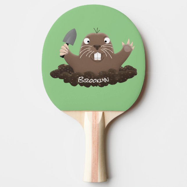 Pala De Ping Pong Gracioso gopher digging personalizado ilustracion (Anverso)