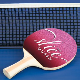 Pala De Ping Pong Gracioso Guión Girly El Purpurina Rosa De La Reina