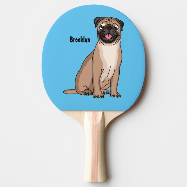 Pala De Ping Pong Gracioso ilustracion de personalizado de perro de  (Anverso)