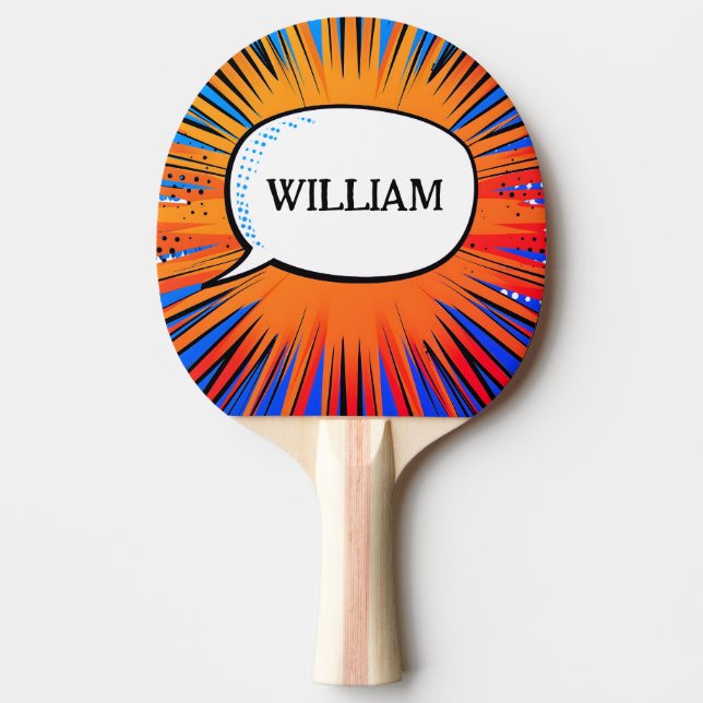 Pala De Ping Pong Gracioso libro de historietas genial personalizado (Anverso)