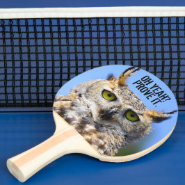 Pala De Ping Pong Gracioso Sorprendido Hermoso Búho Grano