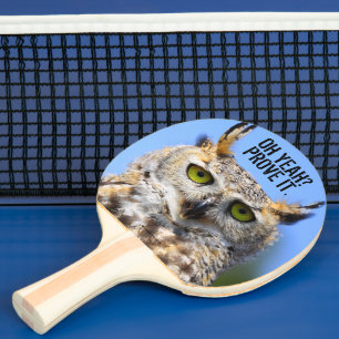 Pala De Ping Pong Gracioso Sorprendido Hermoso Búho Grano
