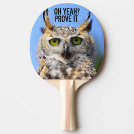 Pala De Ping Pong Gracioso Sorprendido Hermoso Búho Grano