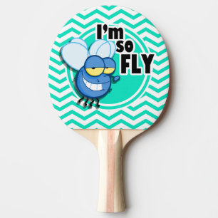 Pala De Ping Pong Gracioso vuelo; Aqua Green Chevron