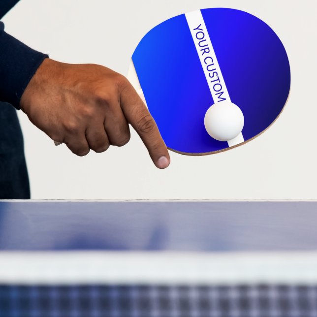 Pala De Ping Pong Gradiente azul y texto editable en franja blanca (in situ)