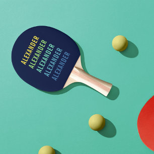 Pala De Ping Pong Gradiente de color divertido con nombre personaliz