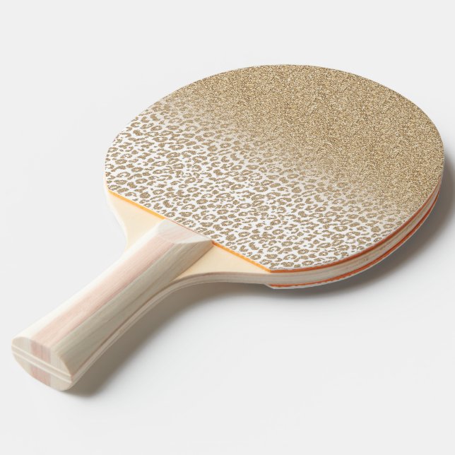Pala De Ping Pong Gradiente de impresión de leopardo y Purpurina de  (Ángulo frontal)