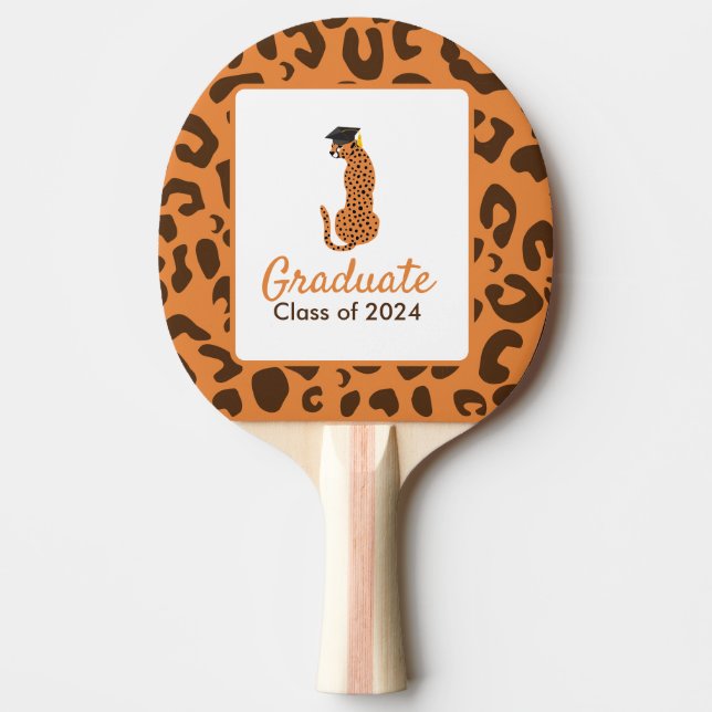 Pala De Ping Pong Graduación Leopard Ping Pong Paddle (Anverso)