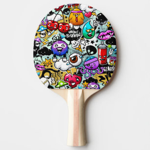 Pala De Ping Pong Graffiti de frutas y verduras locas