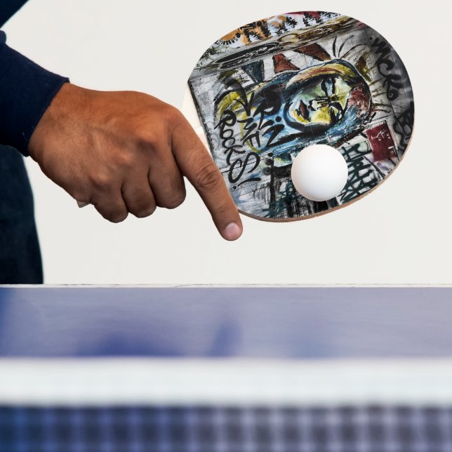 Pala De Ping Pong Graffiti Guay Modern Urban Street Art (in situ)
