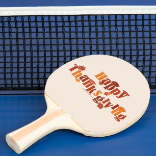 Pala De Ping Pong Gráfico brillante y festivo de Acción de Gracias d