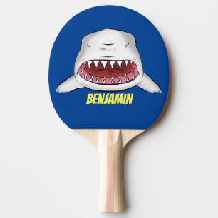Pala De Ping Pong Gran tiburón blanco significa ilustracion personal