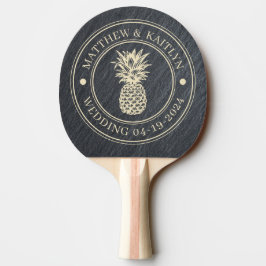 Pala De Ping Pong Granito Oscuro Liso Piña Nombres de Boda
