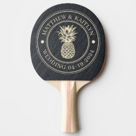 Pala De Ping Pong Granito Oscuro Liso Piña Nombres de Boda