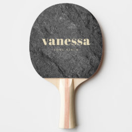 Pala De Ping Pong Granito Oscuro Moderno Nombre Clásico Minimalista