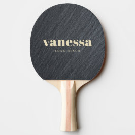 Pala De Ping Pong Granito Oscuro Suave Nombre Clásico Moderno Minima