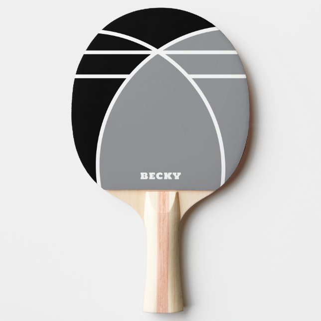 Pala De Ping Pong Gray Personalized Ping Pong Paddle with Name (Anverso)