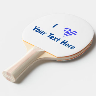 Pala De Ping Pong Greek Love Flag Heart Personalized