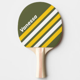Pala De Ping Pong Green Honey Nostalgic Angled Striping with Name
