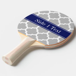 Pala De Ping Pong Gris Blanco Marroquí #5 Azul Marino Nombre Monogra