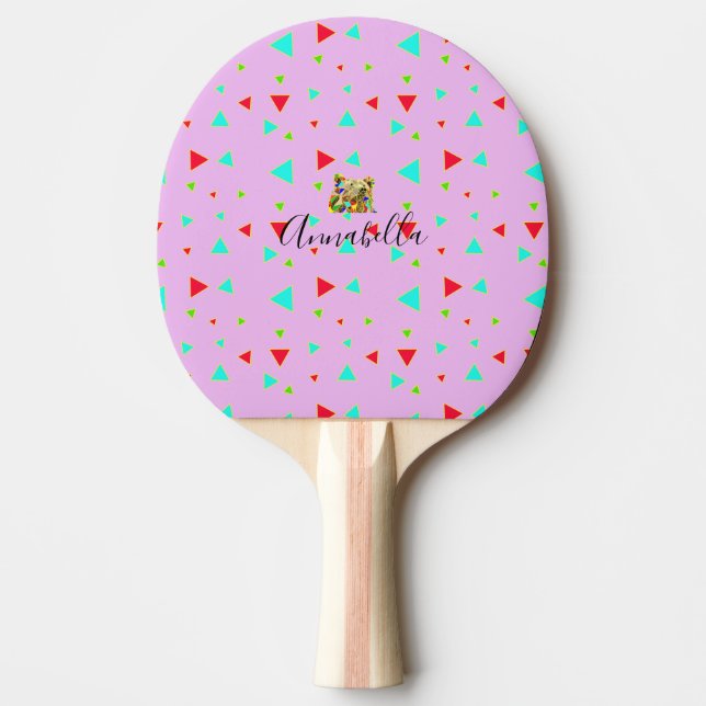 Pala De Ping Pong Grizzly Bear Rosa (Anverso)