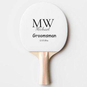 Pala De Ping Pong groomsman minima simple personalizado con nombre e