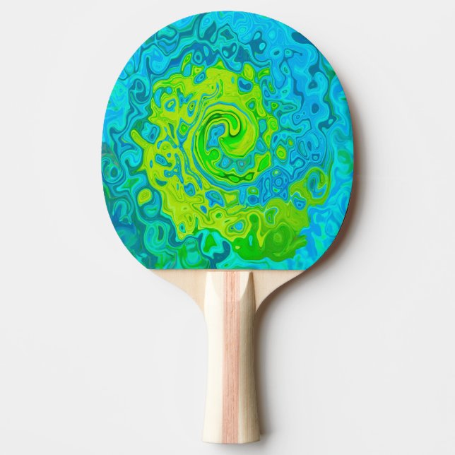 Pala De Ping Pong Groovy Chartreuse y Aquamarine Liquid Swirl (Anverso)