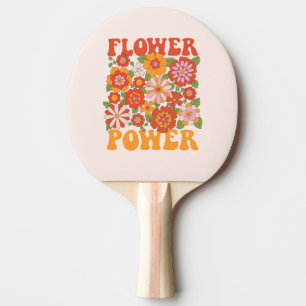 Pala De Ping Pong Groovy Flower Power Graphic