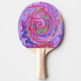 Pala De Ping Pong Groovy Resumen Retro Rojo, Púrpura y Rosa Swirl