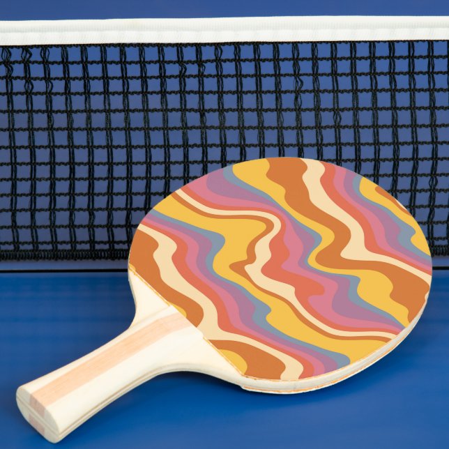 Pala De Ping Pong Groovy Retro Pattern (in situ)