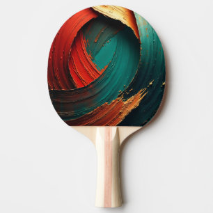 Pala De Ping Pong Grueso óleo abstracto pintado con técnica de impas