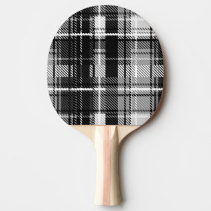 Pala De Ping Pong Grunde Blanco Negro Flannel Tartán Diseño