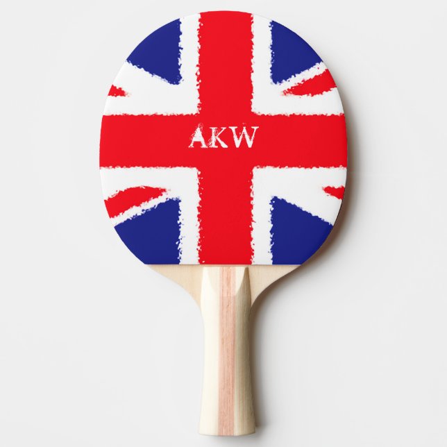 Pala De Ping Pong Grunge Union Jack personalizado (Anverso)
