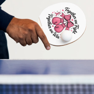 Pala De Ping Pong Guantes de boxeo con cinta rosa concienciación sob