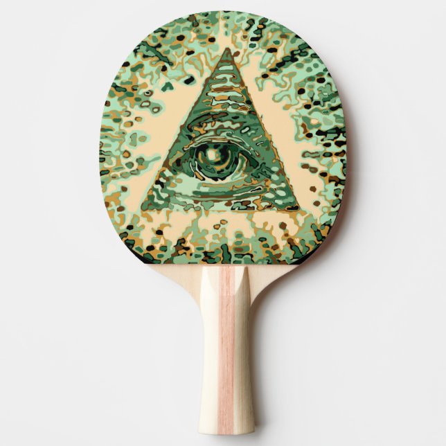 Pala De Ping Pong Guay y camuflaje único Illuminati (Anverso)