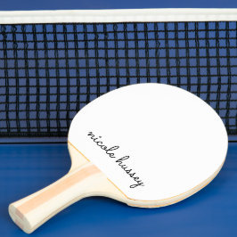 Pala De Ping Pong Guión blanco | Elegante Monograma Minimalista mode
