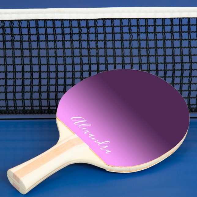 Pala De Ping Pong Guión de nombre rosa púrpura (in situ)