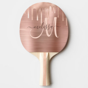 Pala De Ping Pong Guión de oro Rosa de Moda cepillado de Rubor Meta
