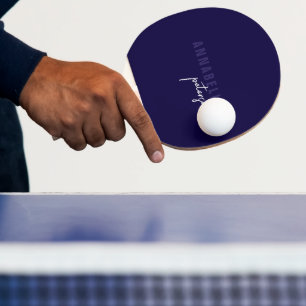 Pala De Ping Pong Guión minimo moderno simple azul y blanco
