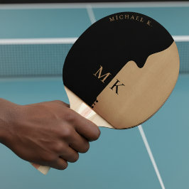 Pala De Ping Pong Guitar Silhouette Tan Wood Name Monogram