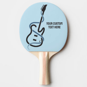 Pala De Ping Pong Guitarra con estilo de texto personalizado