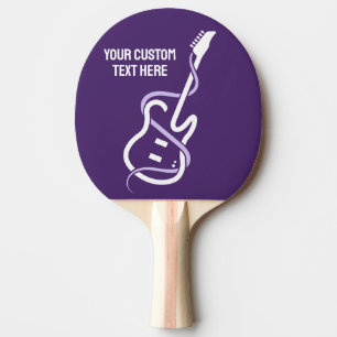 Pala De Ping Pong Guitarra con estilo de texto personalizado