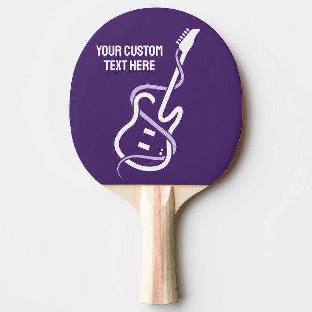 Pala De Ping Pong Guitarra con estilo de texto personalizado (Anverso)